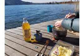 Savoyard fondue test with the Millijoule Jetboil stove